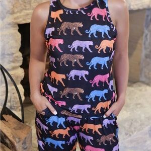 Colorful Leopard Print Pajama Set
